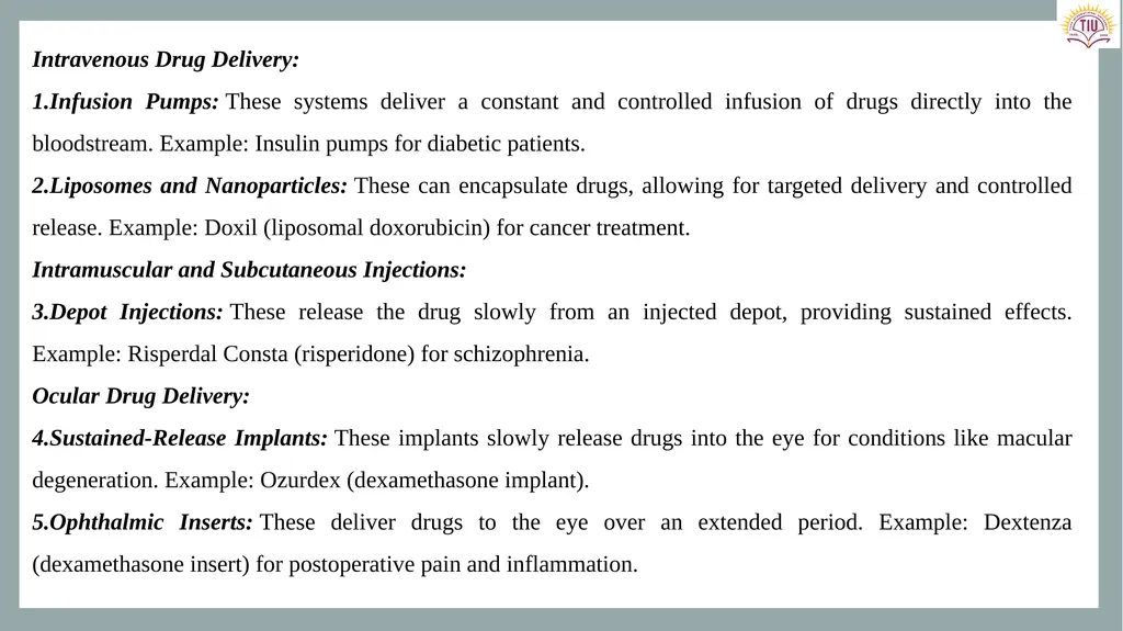 Controlled Release Drug Delivery Systems Dr. - slide 23 of 35