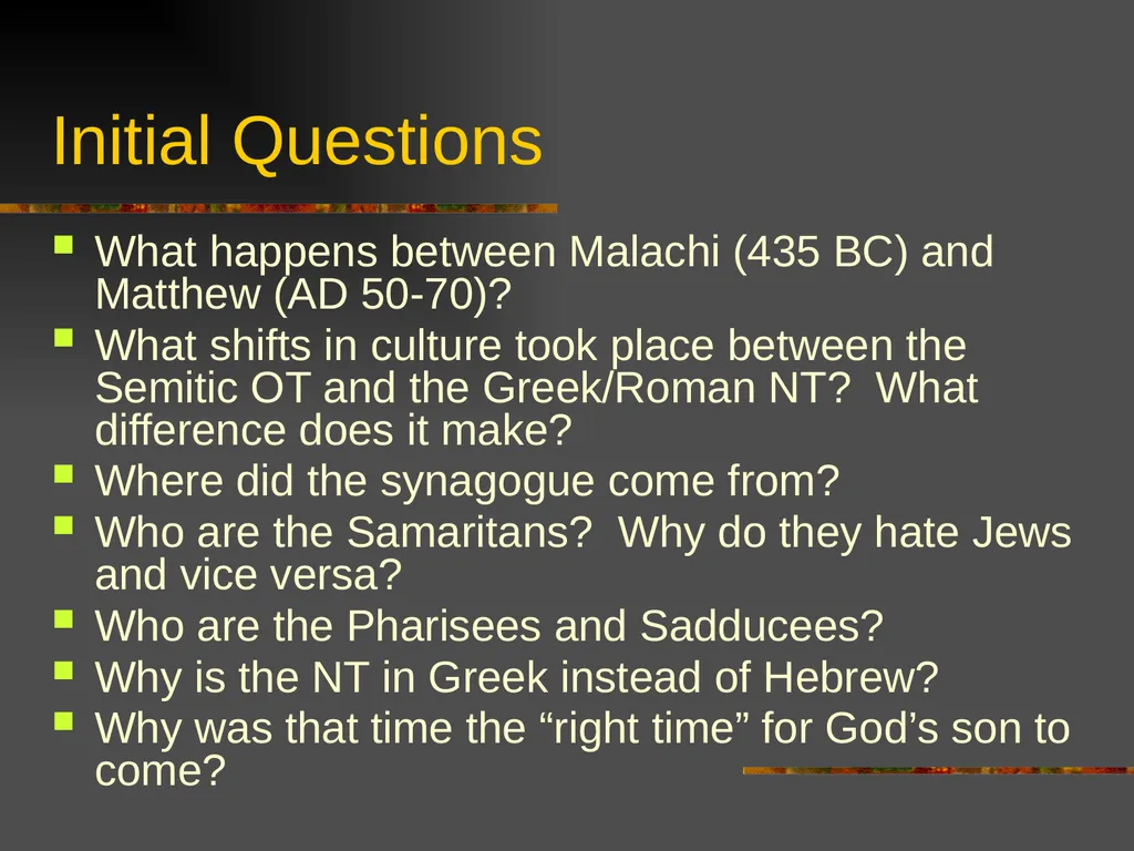 New Testament Backgrounds OT Foundations “Look, - slide 3 of 46