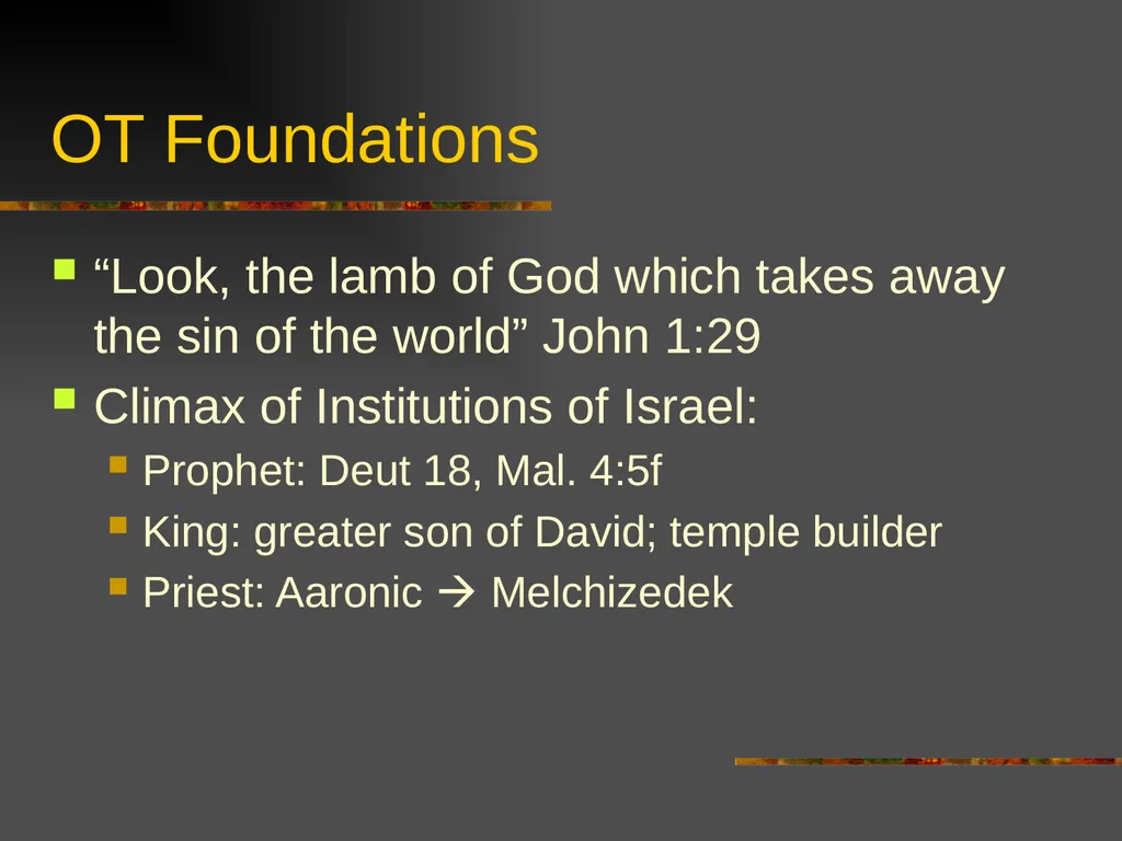 New Testament Backgrounds OT Foundations “Look, - slide 2 of 46