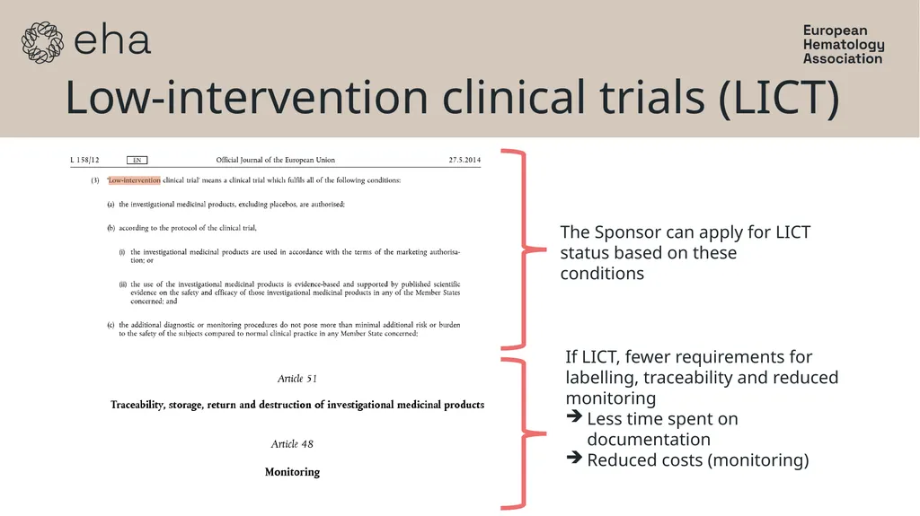 Low-intervention clinical trials/ flexible safety - slide 6 of 9