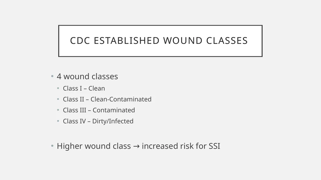 Surgical Wound Classification (SWC) and Surgical - slide 3 of 13