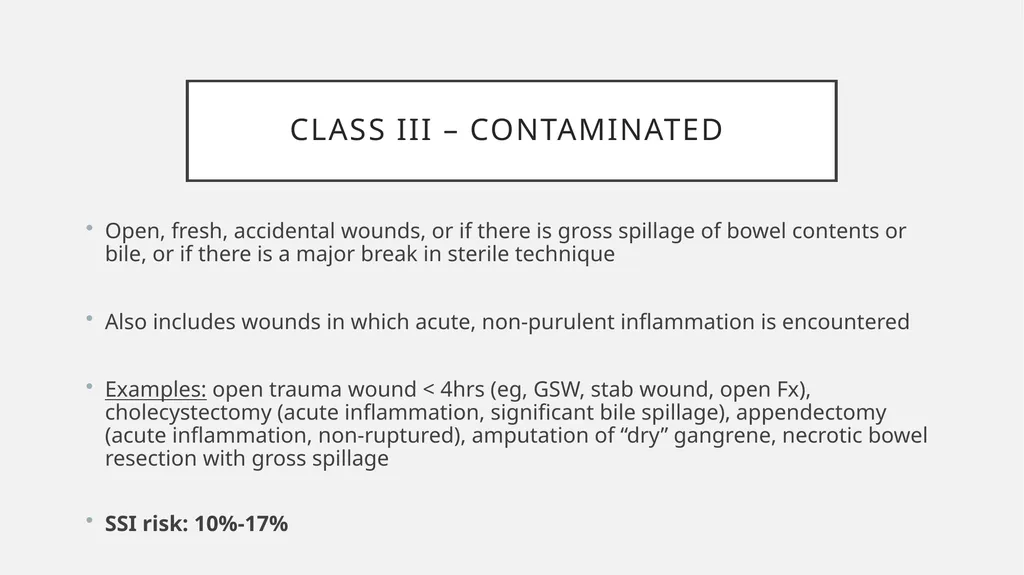 Surgical Wound Classification (SWC) and Surgical - slide 6 of 13