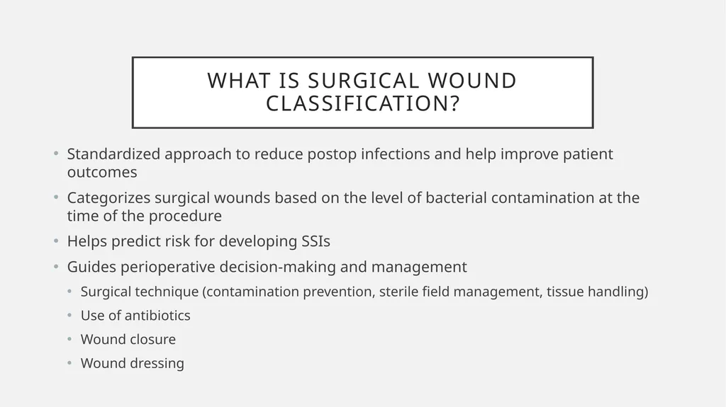 Surgical Wound Classification (SWC) and Surgical - slide 2 of 13