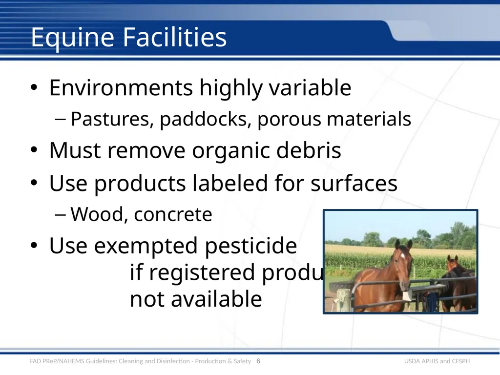 Cleaning and Disinfection Production Situations, - slide 6 of 18