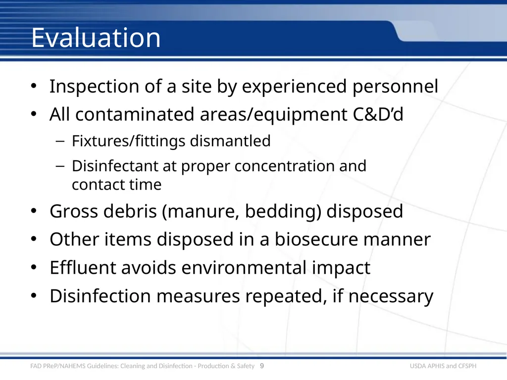 Cleaning and Disinfection Production Situations, - slide 9 of 18
