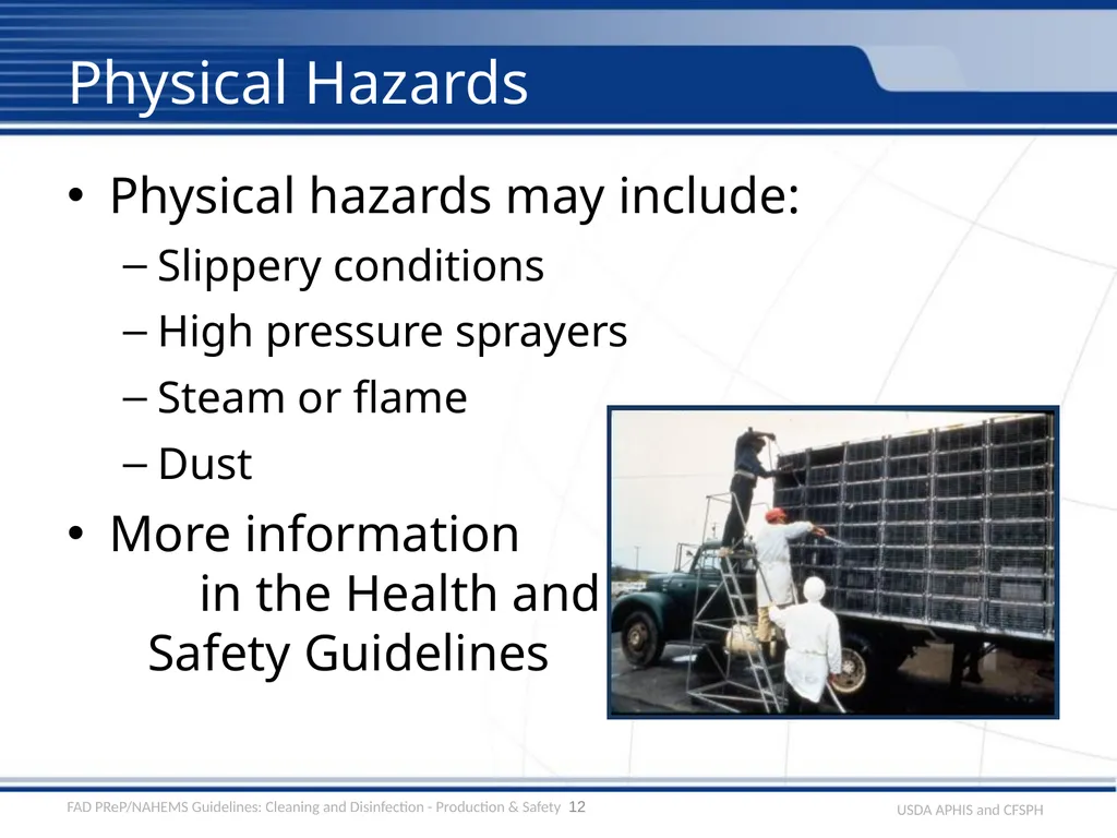 Cleaning and Disinfection Production Situations, - slide 12 of 18