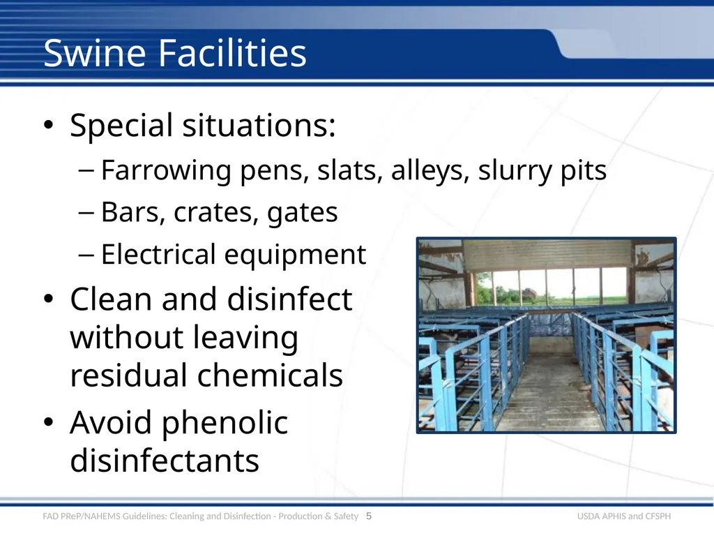 Cleaning and Disinfection Production Situations, - slide 5 of 18
