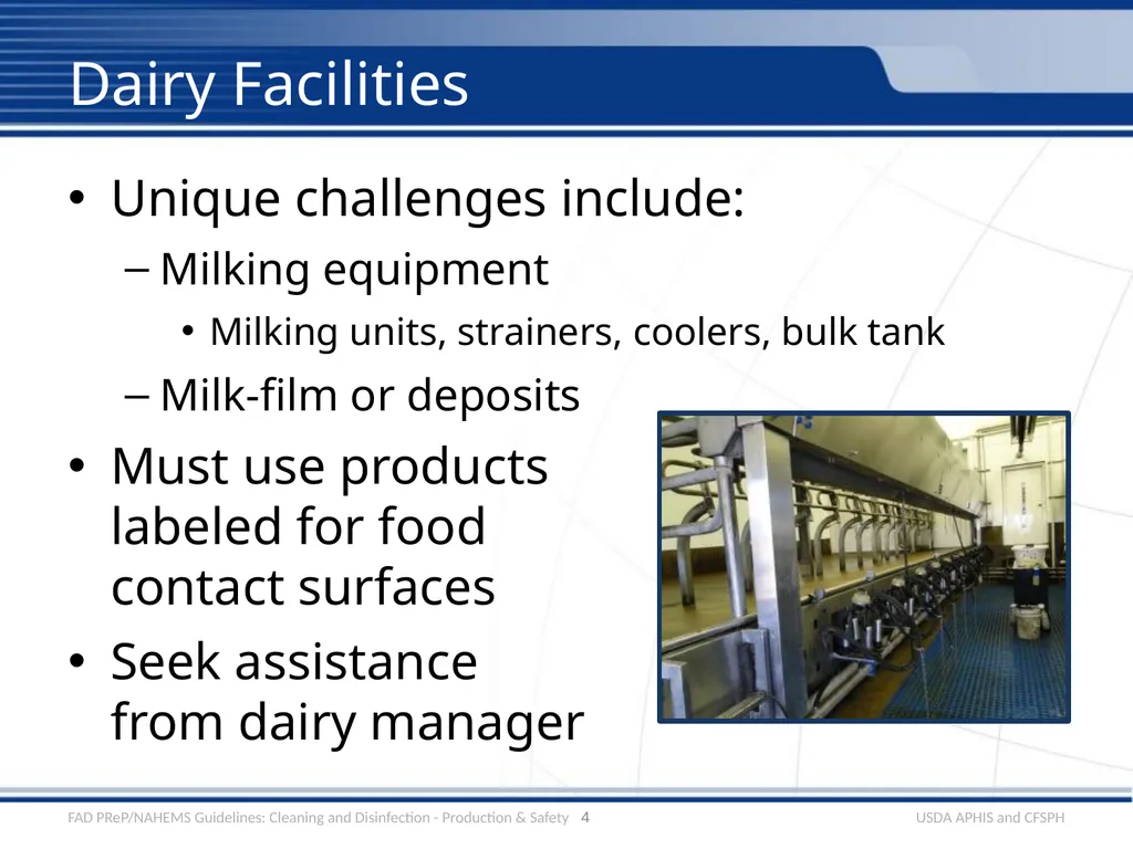 Cleaning and Disinfection Production Situations, - slide 4 of 18