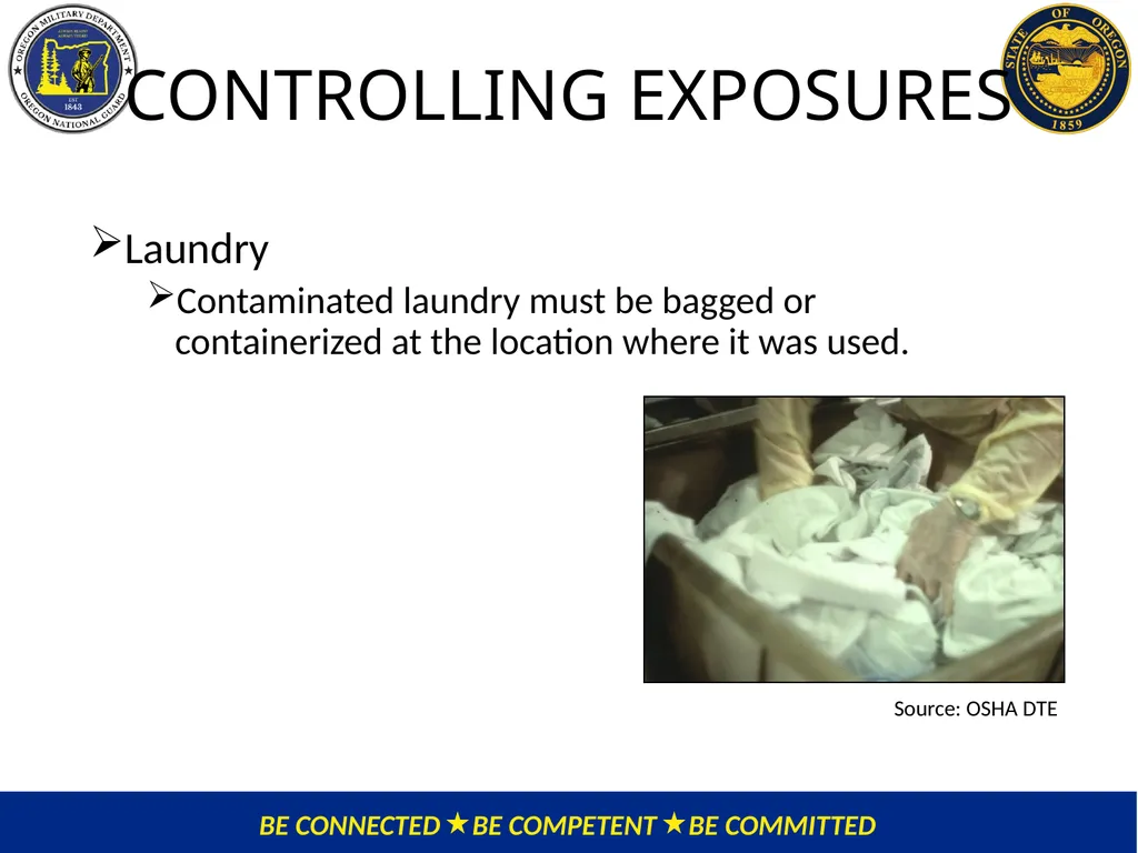 OMD Safety Policy Training EXPOSURE CONTROL PLAN / - slide 30 of 47