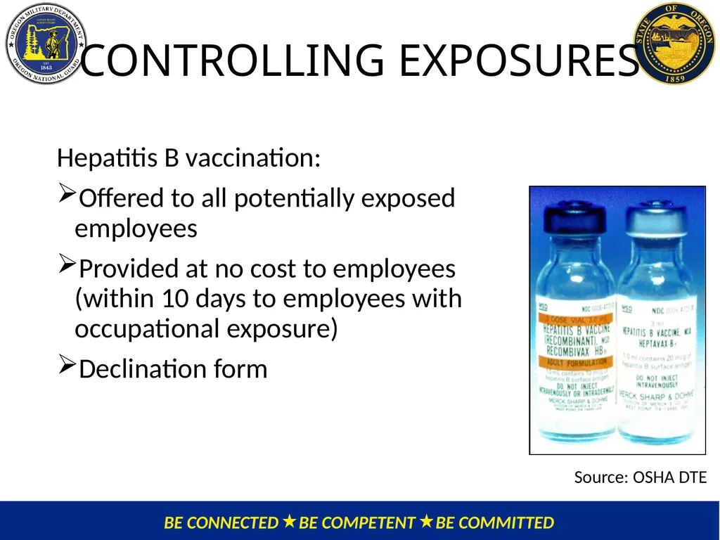 OMD Safety Policy Training EXPOSURE CONTROL PLAN / - slide 32 of 47