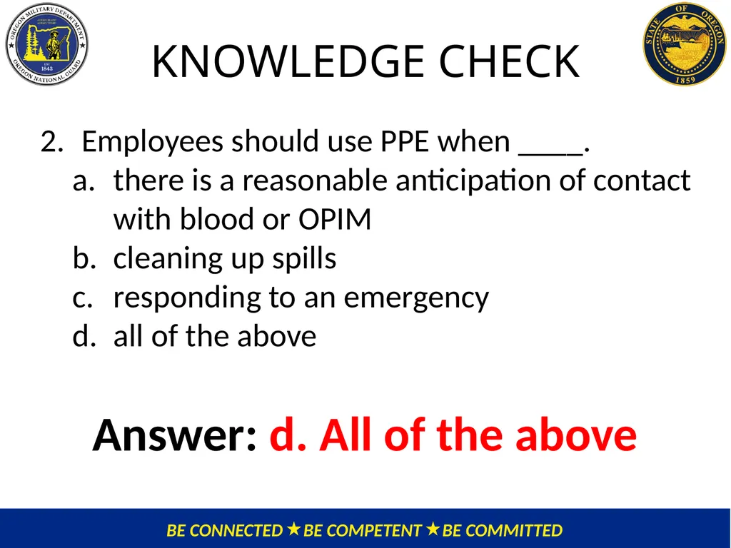 OMD Safety Policy Training EXPOSURE CONTROL PLAN / - slide 39 of 47