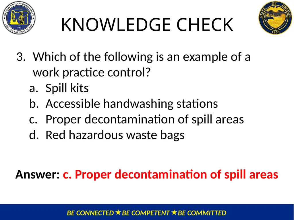 OMD Safety Policy Training EXPOSURE CONTROL PLAN / - slide 40 of 47