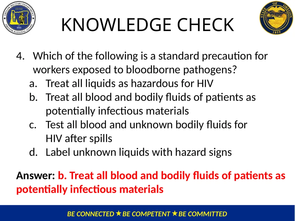 OMD Safety Policy Training EXPOSURE CONTROL PLAN / - slide 41 of 47