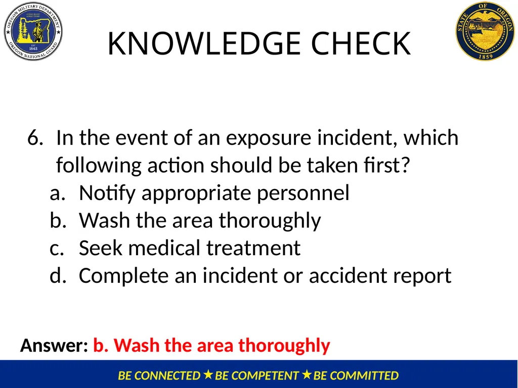 OMD Safety Policy Training EXPOSURE CONTROL PLAN / - slide 43 of 47
