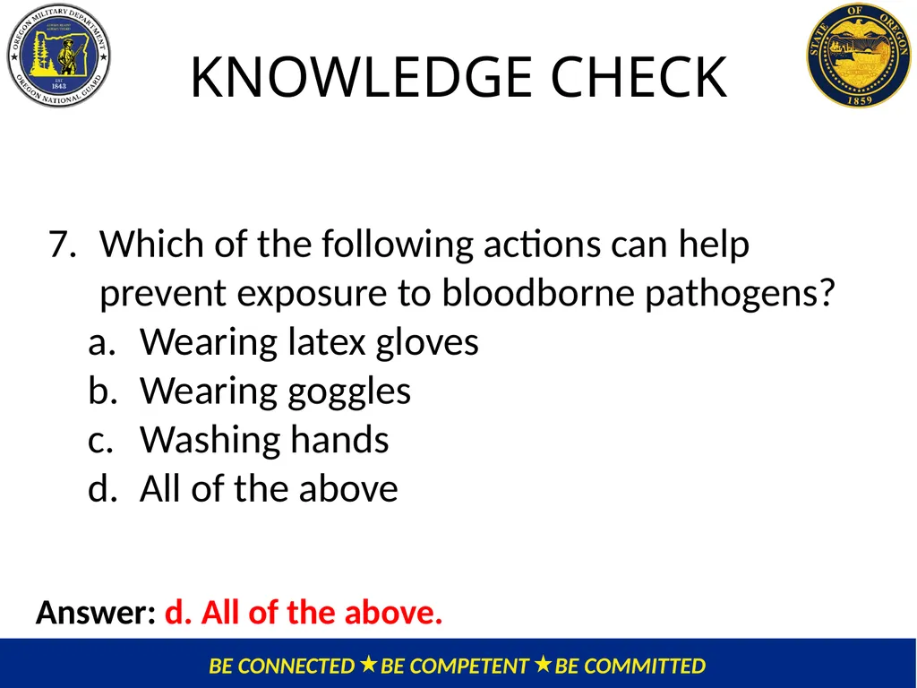 OMD Safety Policy Training EXPOSURE CONTROL PLAN / - slide 44 of 47