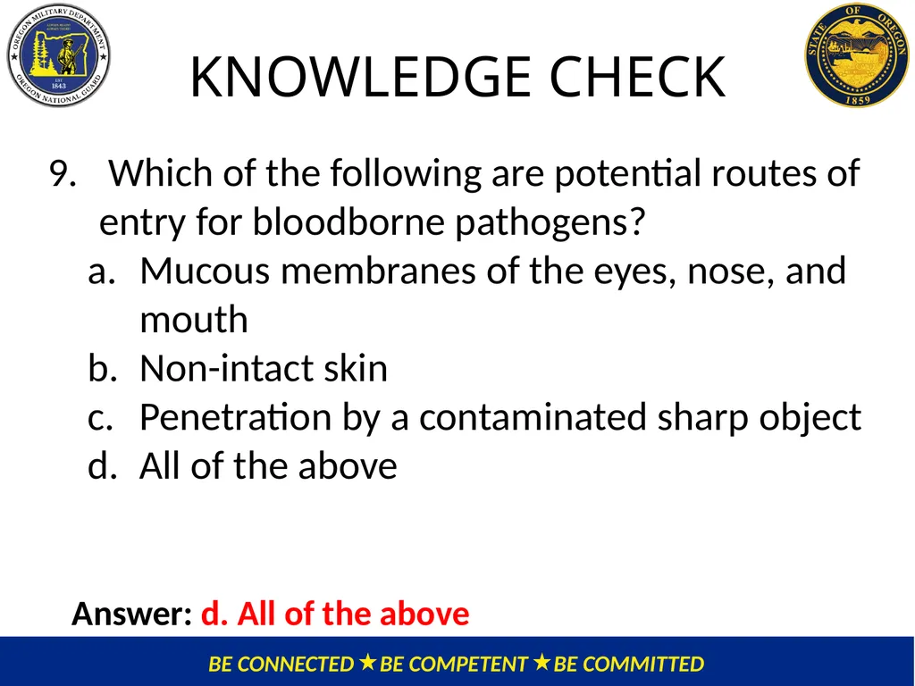 OMD Safety Policy Training EXPOSURE CONTROL PLAN / - slide 46 of 47