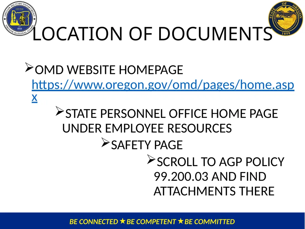 OMD Safety Policy Training EXPOSURE CONTROL PLAN / - slide 3 of 47