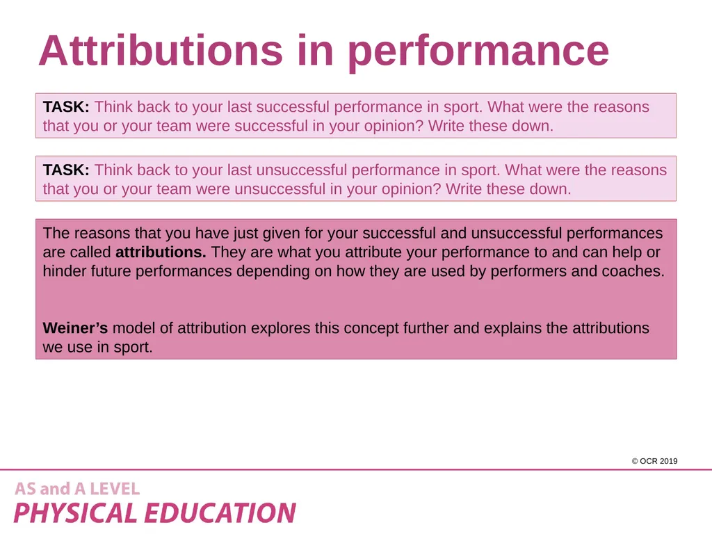 2.2 Sports psychology – Attribution Learning - slide 4 of 13