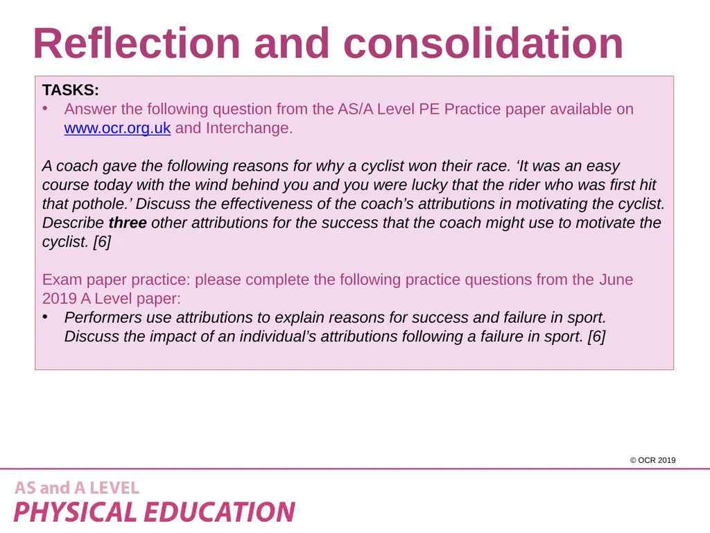 2.2 Sports psychology – Attribution Learning - slide 12 of 13
