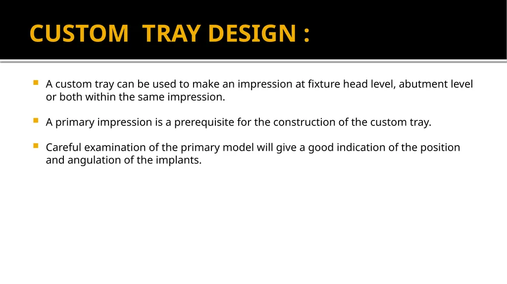 IMPRESSION IN IMPLANT DENTISTRY Presented by :Dr. - slide 7 of 38