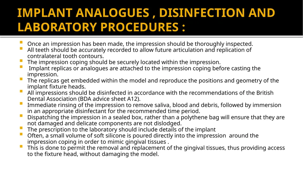 IMPRESSION IN IMPLANT DENTISTRY Presented by :Dr. - slide 33 of 38