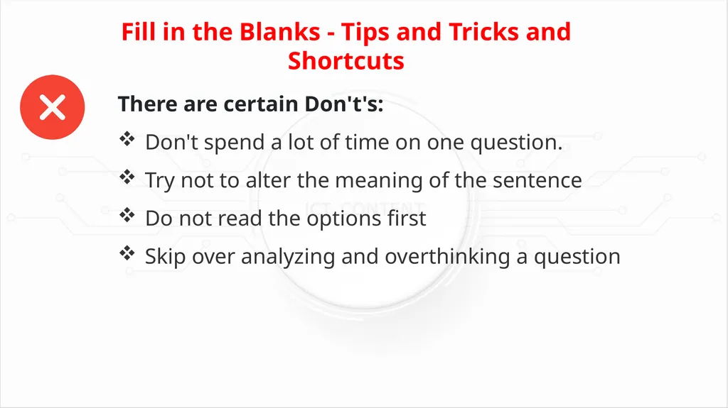 Fill in the Blanks - Tips and Tricks and Shortcuts - slide 4 of 29