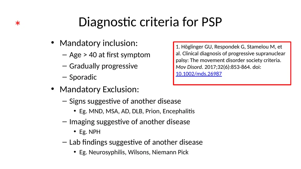 Diagnosing and Managing PSP & CBS Dr Boyd Ghosh - slide 13 of 54