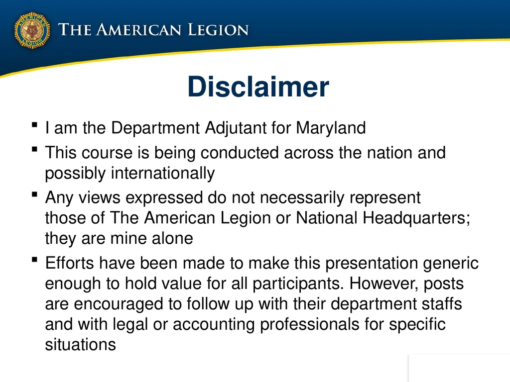 POST ADMINISTRATION (ADJUTANT) COURSE UPDATED NOV. - slide 2 of 73