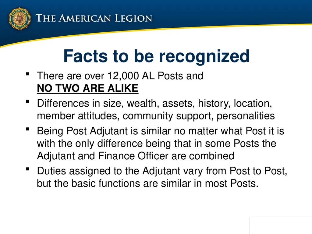 POST ADMINISTRATION (ADJUTANT) COURSE UPDATED NOV. - slide 18 of 73