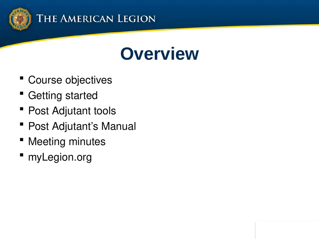 POST ADMINISTRATION (ADJUTANT) COURSE UPDATED NOV. - slide 3 of 73