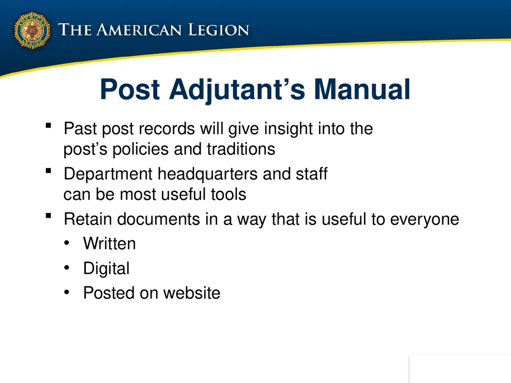 POST ADMINISTRATION (ADJUTANT) COURSE UPDATED NOV. - slide 16 of 73