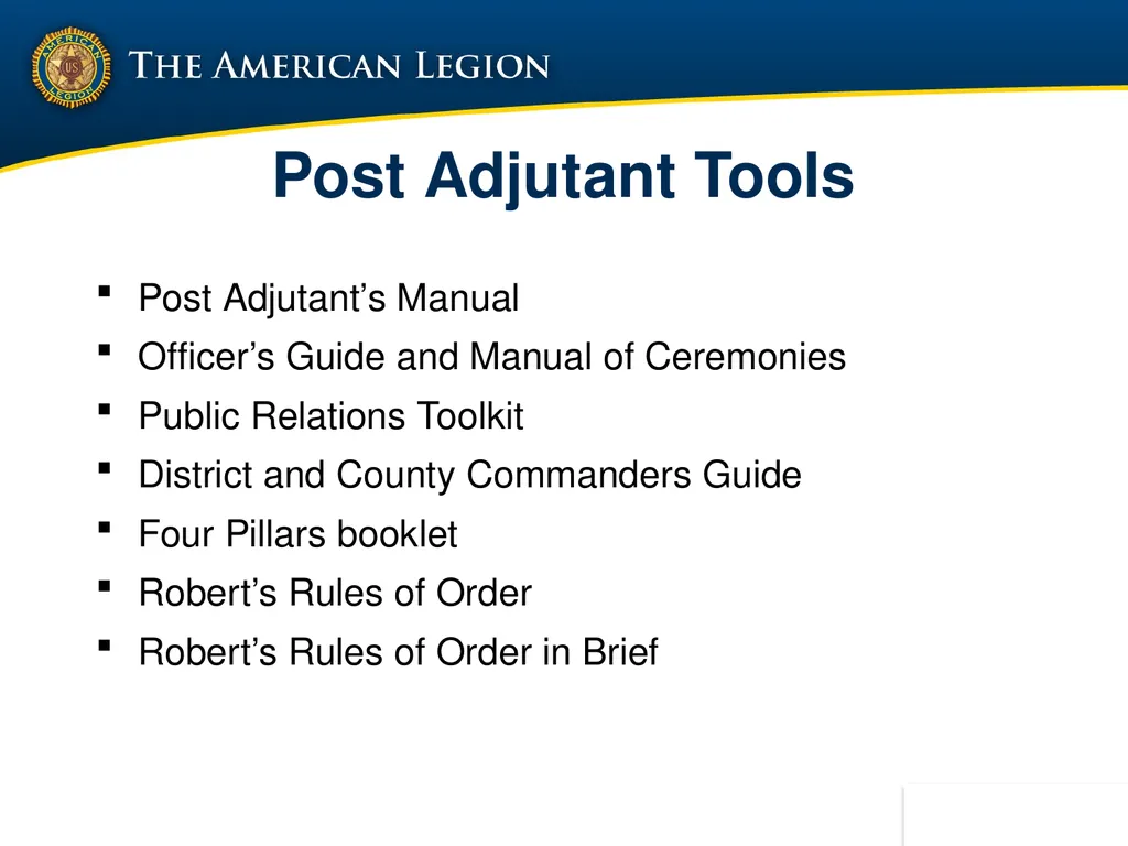 POST ADMINISTRATION (ADJUTANT) COURSE UPDATED NOV. - slide 14 of 73