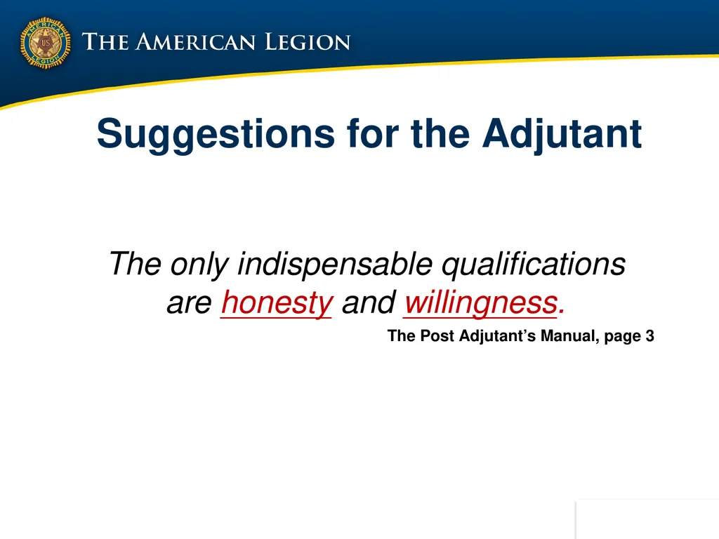 POST ADMINISTRATION (ADJUTANT) COURSE UPDATED NOV. - slide 13 of 73