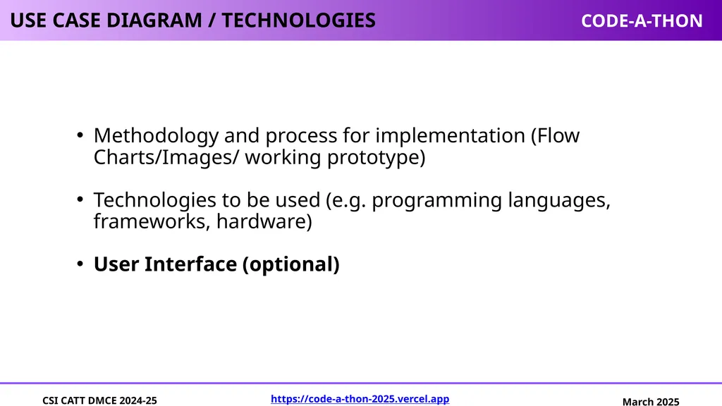 Team Name CODE-A-THON Your Problem Statement - slide 3 of 3