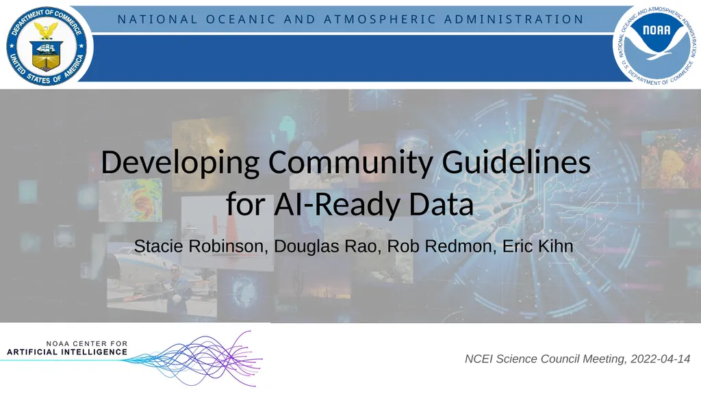 Developing Community Guidelines for AI-Ready Data - slide 1 of 11