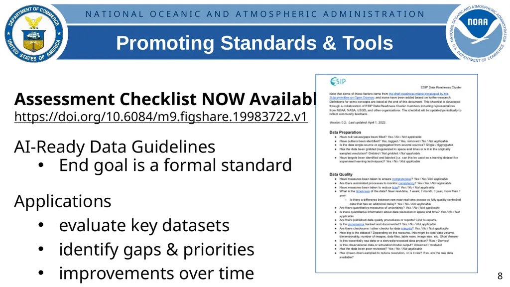 Developing Community Guidelines for AI-Ready Data - slide 8 of 11