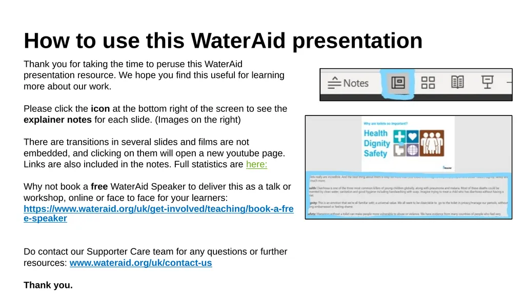 Notes for Speakers Please click below to see the - slide 1 of 15