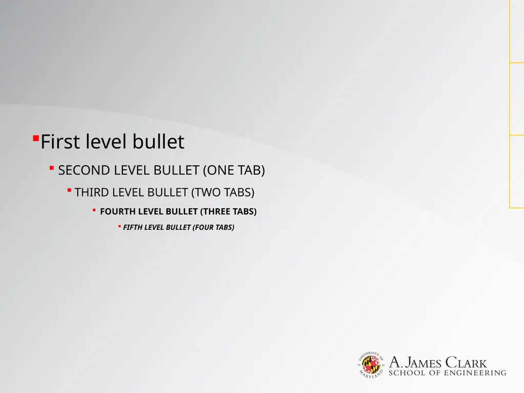 Subhead level one Main text (select text, then go - slide 4 of 8