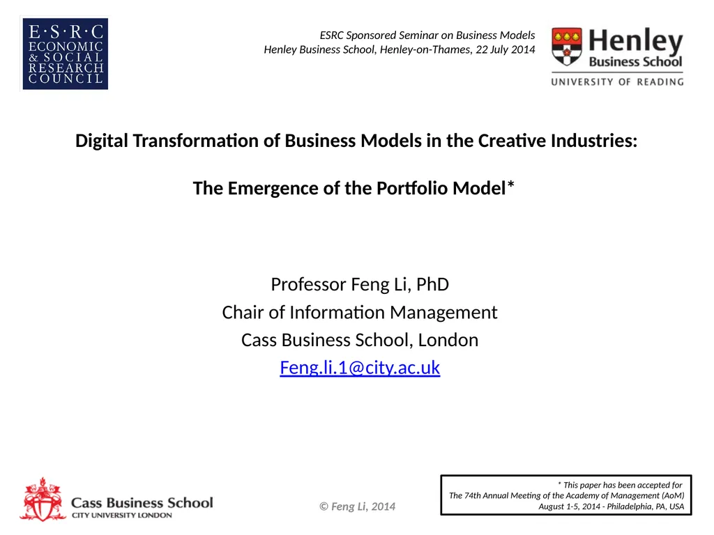 Digital Transformation of Business Models in the