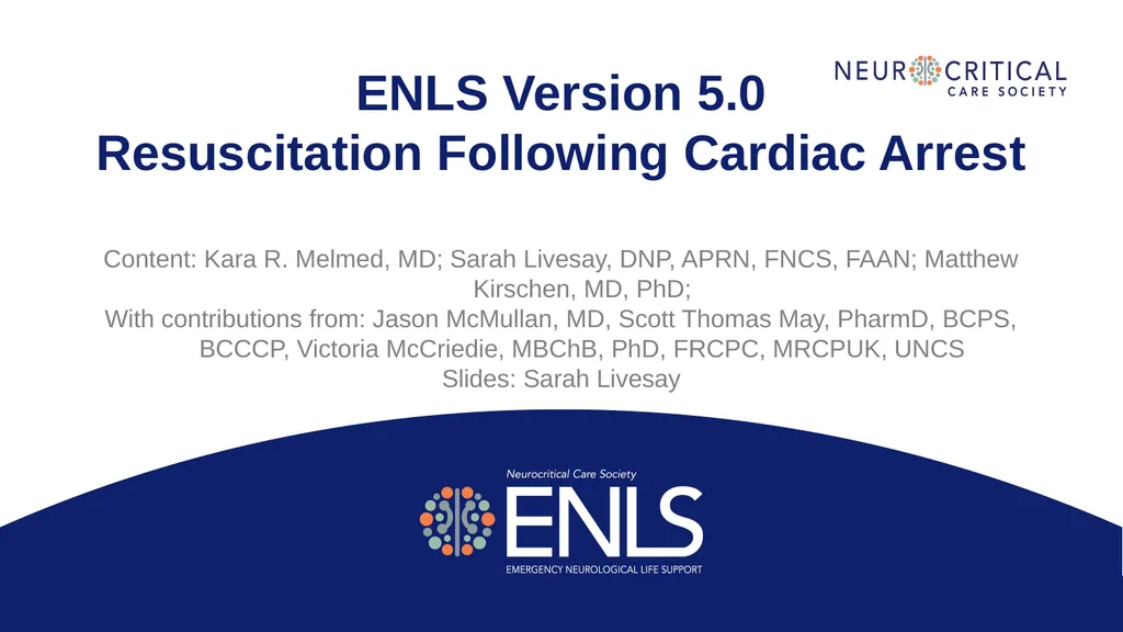 ENLS Version 5.0 Resuscitation Following Cardiac - slide 2 of 34
