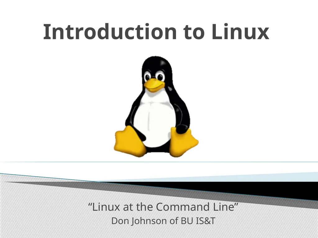 Introduction to Linux “Linux at the Command Line” - slide 1 of 30