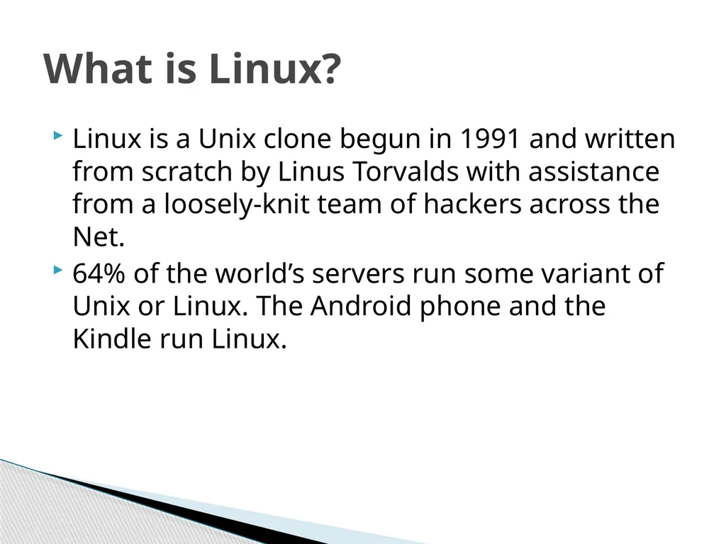 Introduction to Linux “Linux at the Command Line” - slide 4 of 30