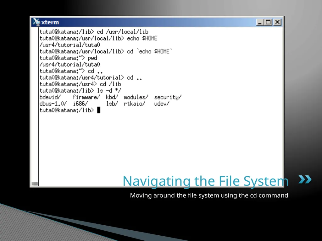 Introduction to Linux “Linux at the Command Line” - slide 25 of 30
