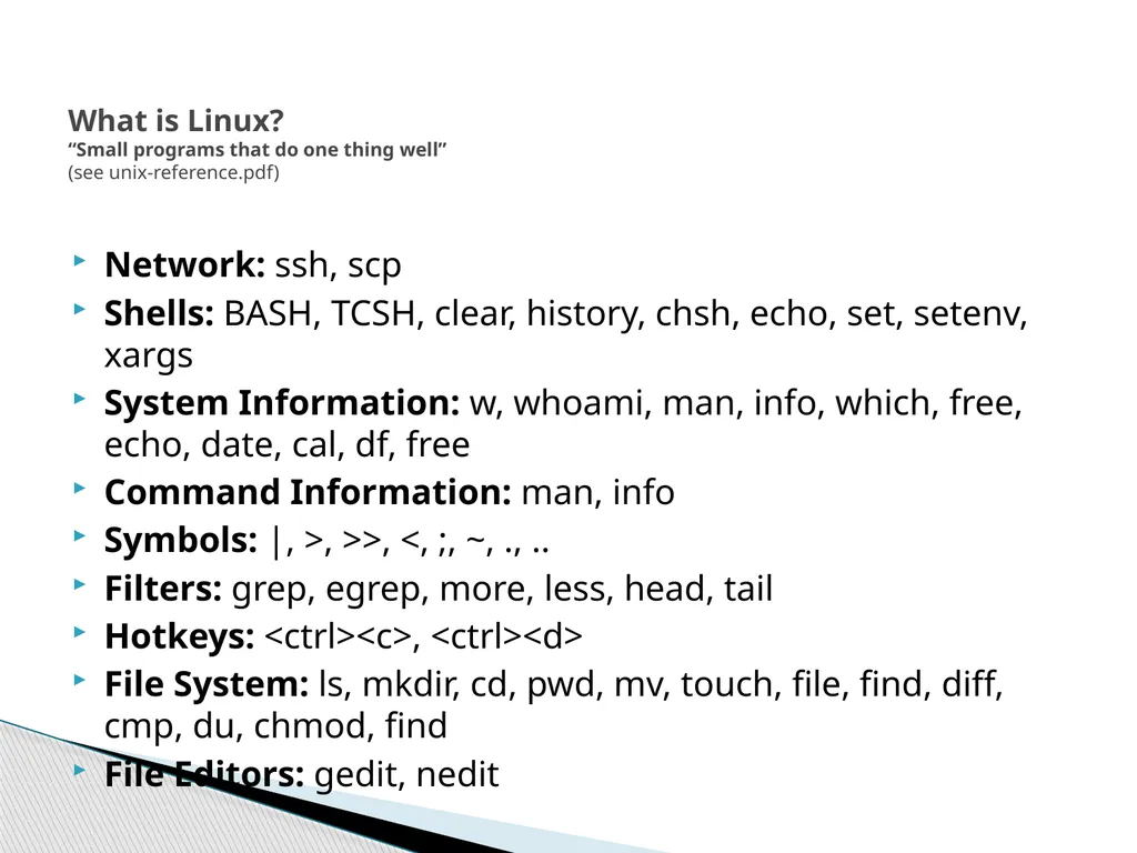 Introduction to Linux “Linux at the Command Line” - slide 6 of 30
