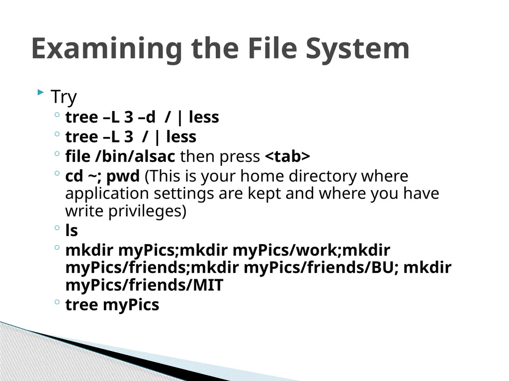 Introduction to Linux “Linux at the Command Line” - slide 22 of 30