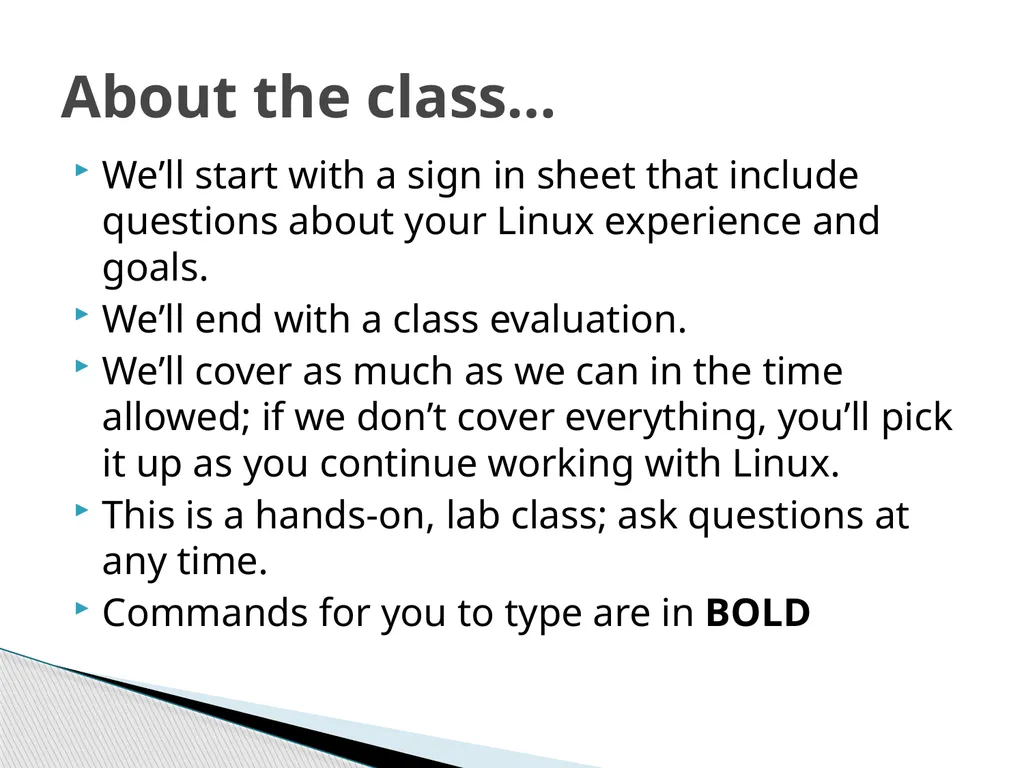 Introduction to Linux “Linux at the Command Line” - slide 2 of 30