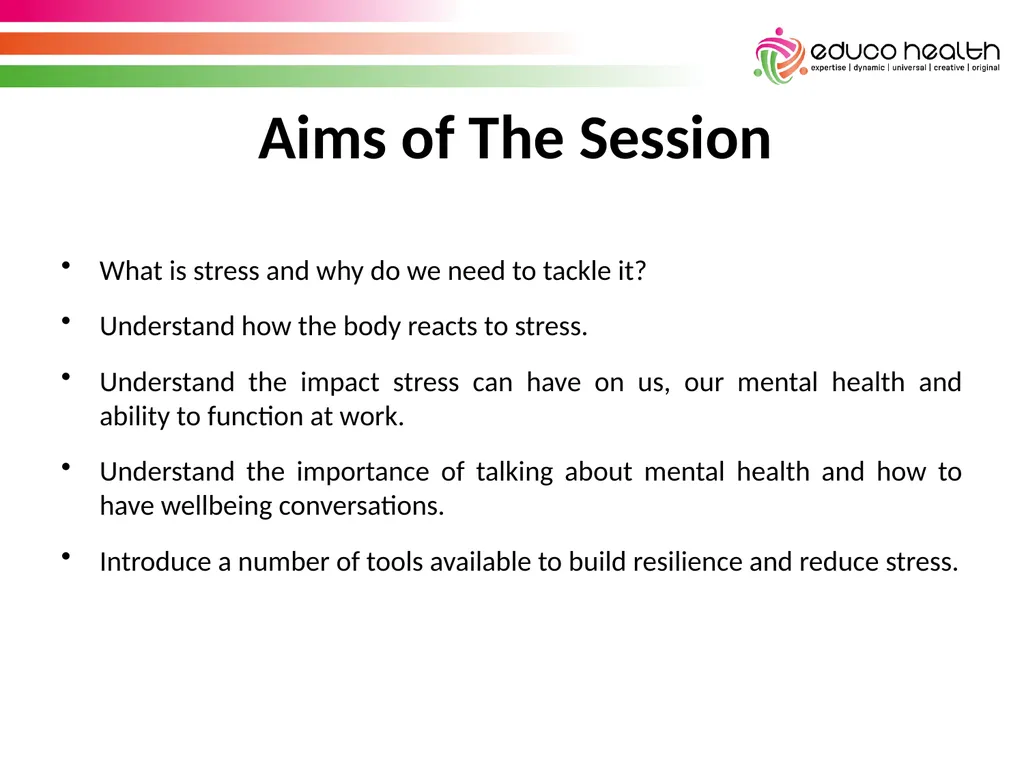 Stress Awareness House Keeping & Introductions - slide 3 of 34