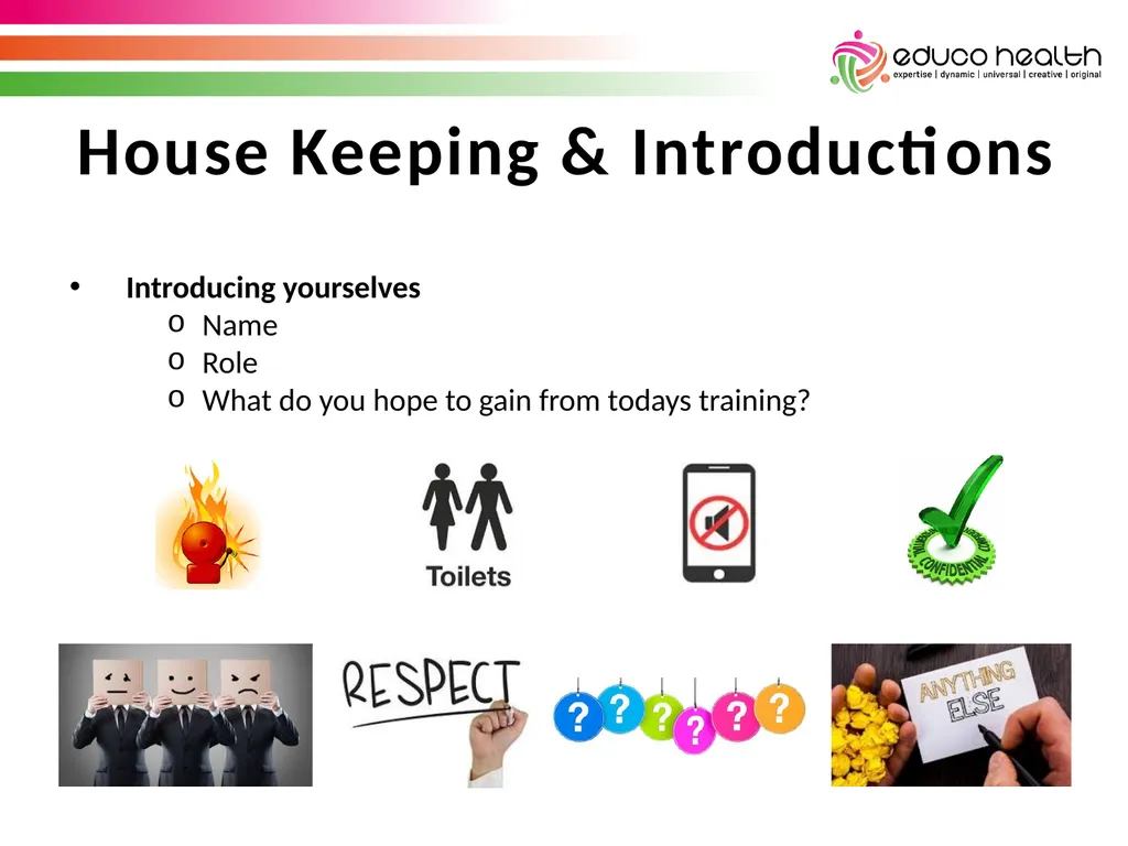 Stress Awareness House Keeping & Introductions - slide 2 of 34