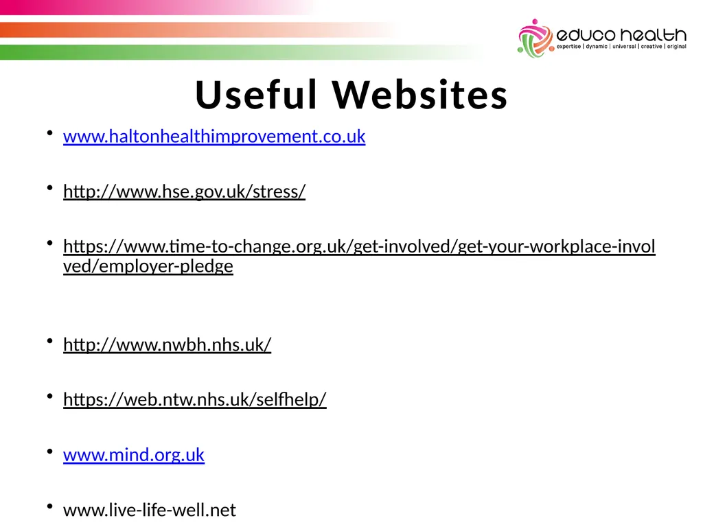 Stress Awareness House Keeping & Introductions - slide 32 of 34