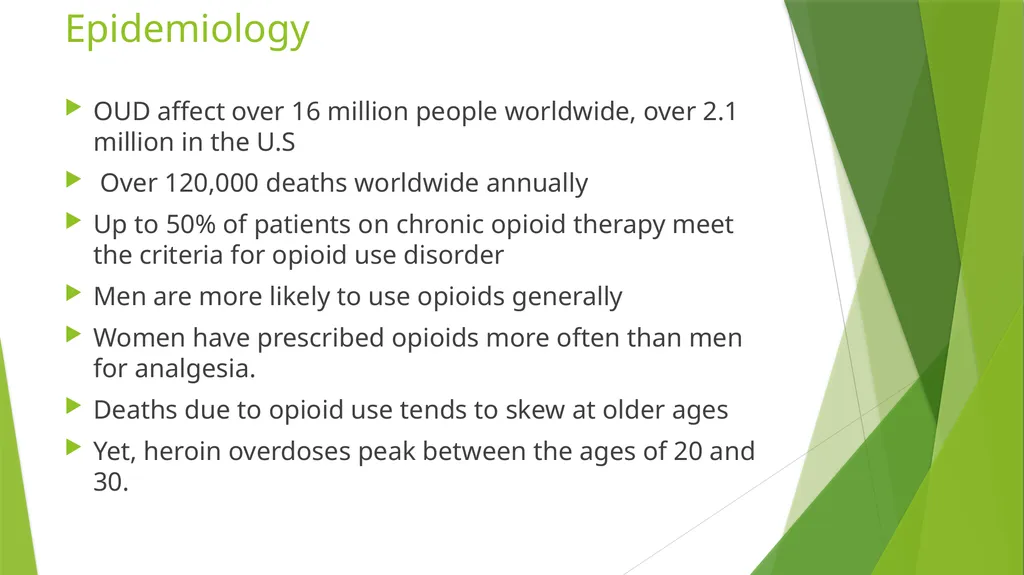 Opioid use disorders: presentations and - slide 7 of 42